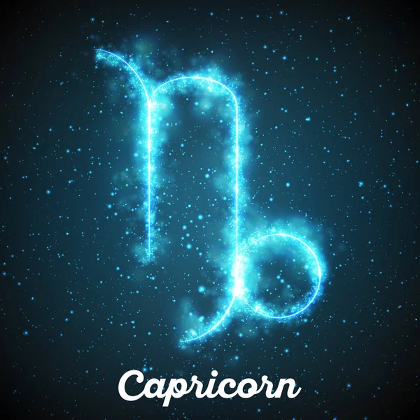 벡터의 추상적 황도대는 우주의 어두운 배경에 카프리 표시한다 Nebula Capricorn — 스톡 벡터