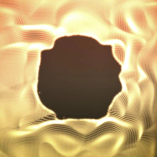 Векторный Абстрактный Светящийся Фон Шумом Массив Светящихся Точек Виде Искажённой — стоковый вектор