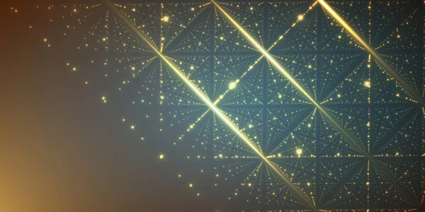 Fond Espace Infini Vectoriel Matrice Étoiles Brillantes Avec Illusion Profondeur — Image vectorielle