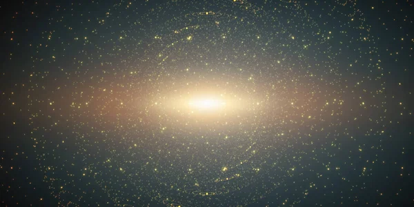 矢量无限空间背景 具有深度和透视的幻象的发光恒星矩阵 闪耀的星云之星 深绿色背景下的未来超空间宇宙 — 图库矢量图片