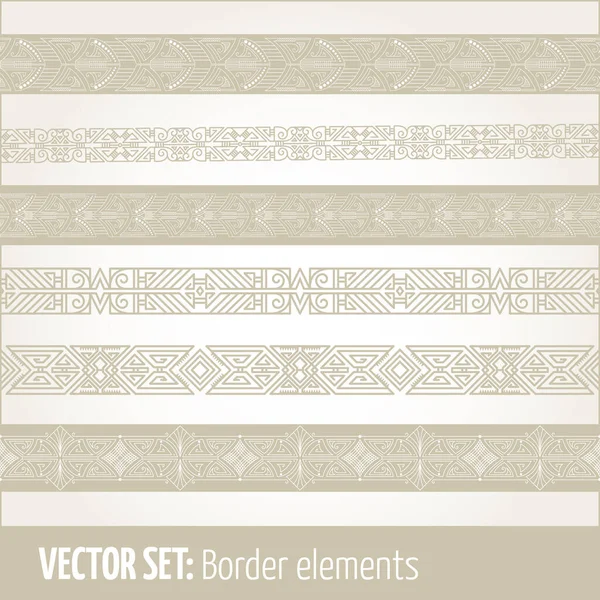 Conjunto Vectorial Elementos Borde Elementos Decorativos Página Patrones Elementos Decoración — Archivo Imágenes Vectoriales