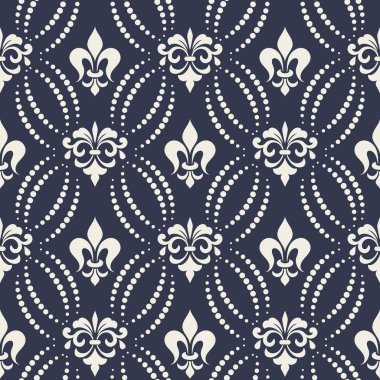 Vektör damask Dikişsiz desen arka plan. Klasik lüks eski moda damask süsleme, duvar kağıtları, tekstil, sarma için Kraliyet Viktorya Dikişsiz doku. Nefis çiçek Barok şablonu.