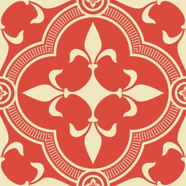 Vektör damaske desen elementi. Klasik lüks, eski moda İspanyol süsü, duvar kağıtları, tekstil ve ambalaj için kraliyet Victoria dönemi dikişsiz dokusu. Zarif çiçekli barok şablonu.