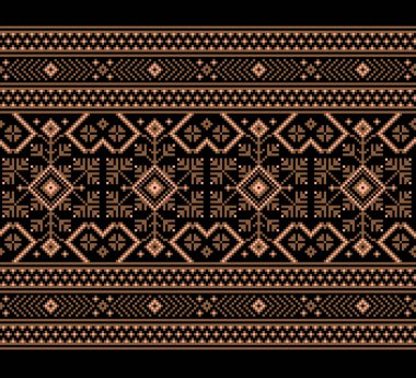 Ukrayna folklorik desensiz süslemesinin vektör çizimi. Etnik süs. Sınır elemanı. Geleneksel Ukraynalı, Belarus halk sanatı işlemeli desen - Vyshyvanka