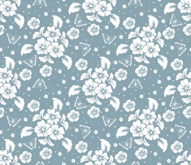 Vektör çiçek desensiz arkaplan. Arkaplan için zarif bir doku. Klasik lüks, eski moda çiçek süsü. Duvar kağıtları, tekstil ve ambalaj için pürüzsüz kumaş..