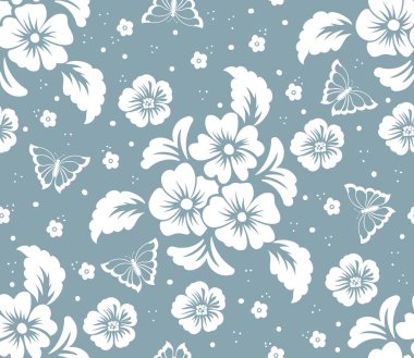 Vektör çiçek kusursuz desen elementi. Arkaplan için zarif bir doku. Klasik lüks, eski moda çiçek süsü. Duvar kağıtları, tekstil ve ambalaj için pürüzsüz kumaş..