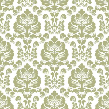 Vektör damask Dikişsiz desen arka plan. Klasik lüks eski moda damask süsleme, duvar kağıtları, tekstil, sarma için Kraliyet Viktorya Dikişsiz doku. Nefis çiçek Barok şablonu.