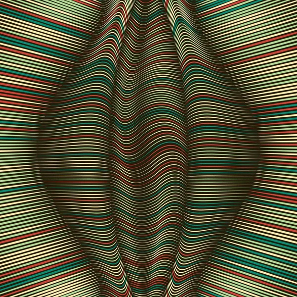 ベクトル線の背景を歪めました 絹がボリュームのある折り目を形成するようにねじれた柔軟なストライプ 幅可変のカラフルなストライプ 現代抽象的創造的背景 — ストックベクタ