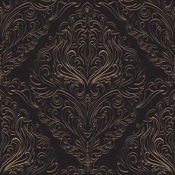 Wektor Damask Bezszwowy Element Wzorca Klasyczny Luksus Staromodny Ozdoba Damask — Wektor stockowy