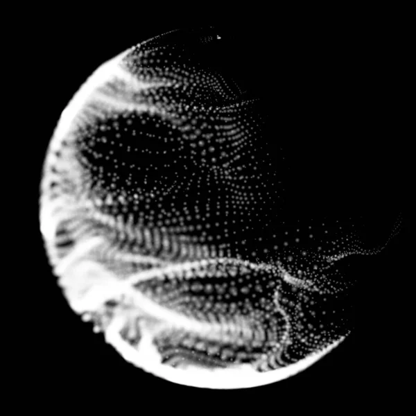 Абстрактный Вектор Разрушил Сетчатые Сферы Сфера Распадается Точки Футуристический Стиль — стоковый вектор