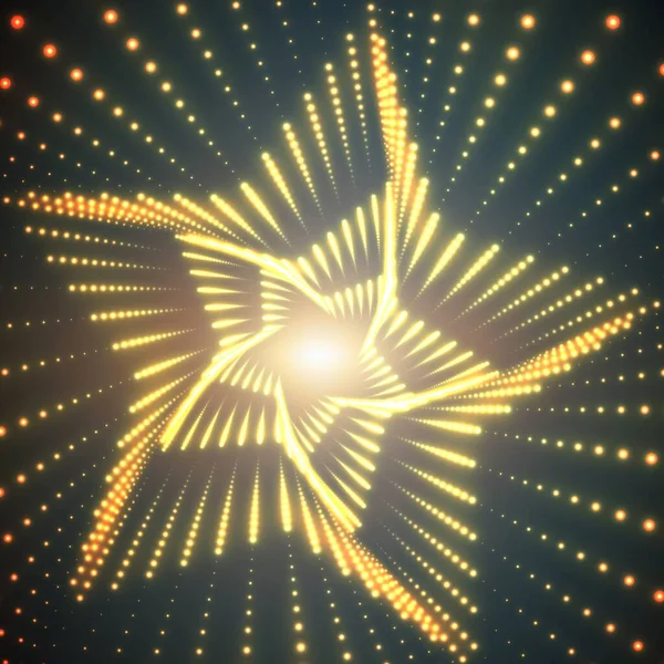 ターコイズの背景に輝くフレアのベクトル無限の星ツイストトンネル 成長点はトンネルセクターを形成する 要旨サイバーカラフルな背景 エレガントなモダンな幾何学的な壁紙 — ストックベクタ