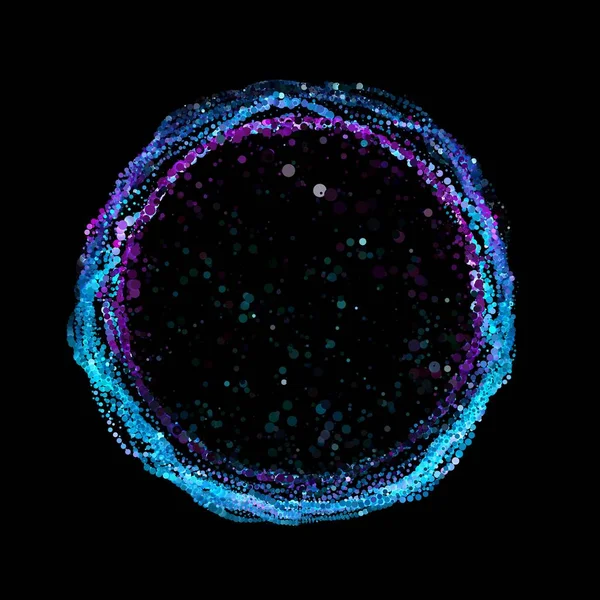 Абстрактный Векторный Фон Сетки Цветной Точечный Массив Кольцо Светящихся Точек — стоковый вектор