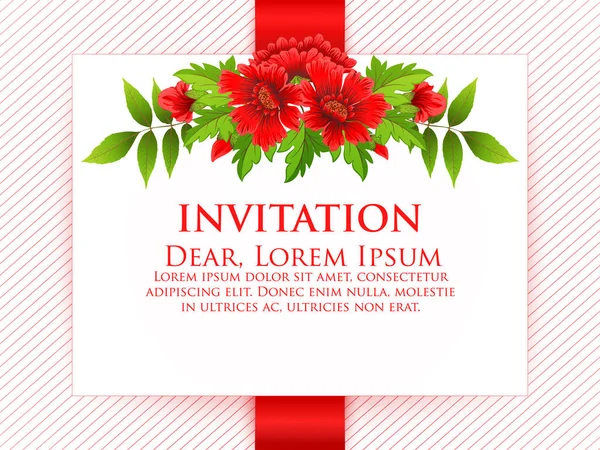 Wedding Invitation Card Vector Invitation Card Floral Background Elegant Frame — Stock Vector