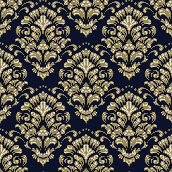 Vektor Damask Hladký Vzor Pozadí Elegantní Luxusní Textura Pro Tapety — Stockový vektor