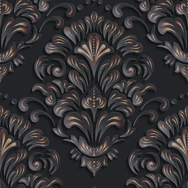 Vector Damasco Elemento Patrón Sin Costura Textura Lujo Elegante Para — Archivo Imágenes Vectoriales