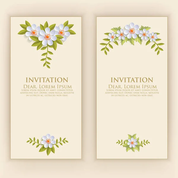 Carte Invitation Mariage Carte Invitation Vectorielle Avec Des Éléments Floraux — Image vectorielle