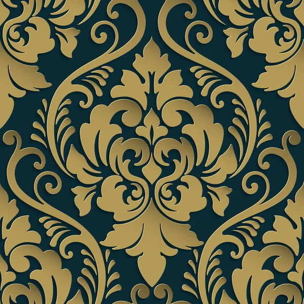 Vector Damask Seamless Pattern Element Elegant Luxury Texture Wallpapers Backgrounds — Stock Vector