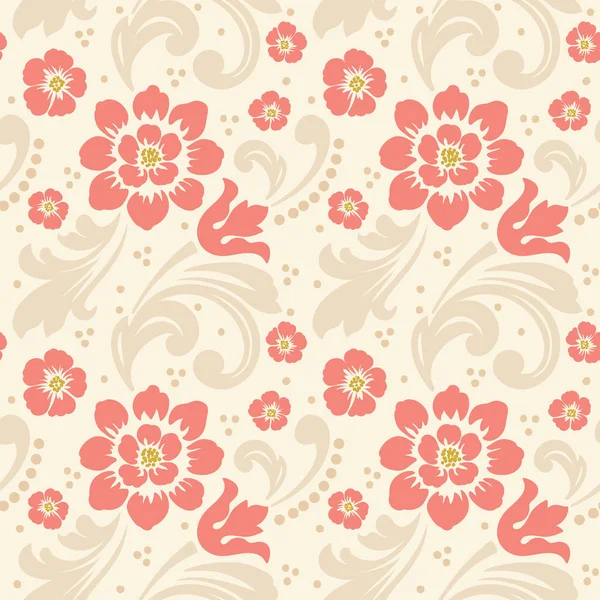 Vector Flower Seamless Pattern Background Elegant Texture Backgrounds Classical Luxury — Stock Vector