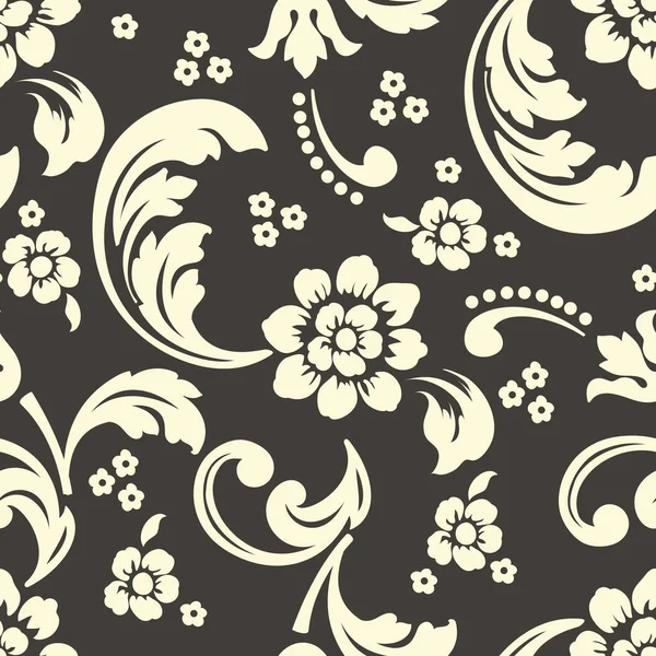 ベクトルフラワーシームレスパターン要素 背景のためのエレガントな質感 古典的な豪華な昔ながらの花の装飾 ラッピングのためのシームレスなテクスチャ — ストックベクタ