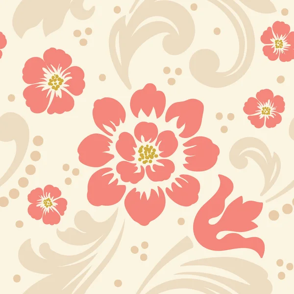 Vector Flower Seamless Pattern Element Elegant Texture Backgrounds Classical Luxury — Stock Vector