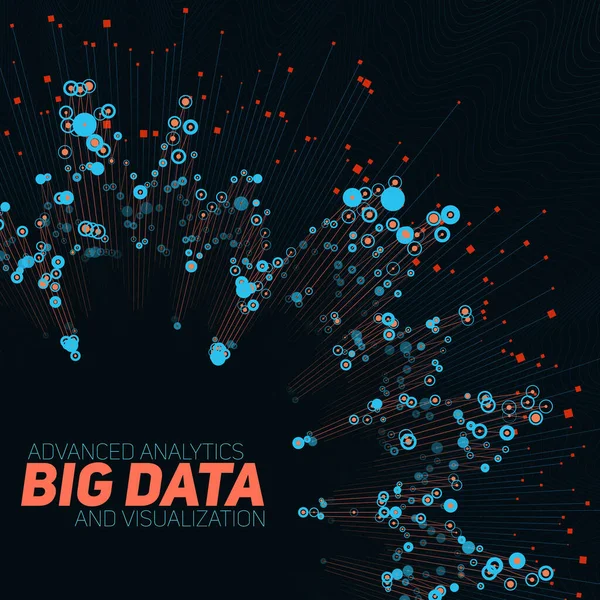 Wizualizacja Dużych Zbiorów Danych Futurystyczna Infografika Projektowanie Estetyczne Informacji Złożoność — Wektor stockowy