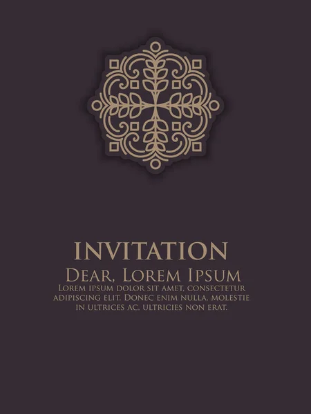 招待状 民族アラベスクの要素を持つカード アラベスク風のデザイン 名刺だ Eps10 — ストックベクタ