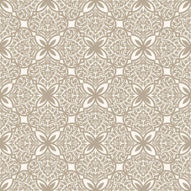 Vektör damask Dikişsiz desen arka plan. Klasik lüks eski moda damask süsleme, duvar kağıtları, tekstil, sarma için Kraliyet Viktorya Dikişsiz doku. Nefis çiçek Barok şablonu.