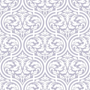 Vektör damask Dikişsiz desen arka plan. Klasik lüks eski moda damask süsleme, duvar kağıtları, tekstil, sarma için Kraliyet Viktorya Dikişsiz doku. Nefis çiçek Barok şablonu.