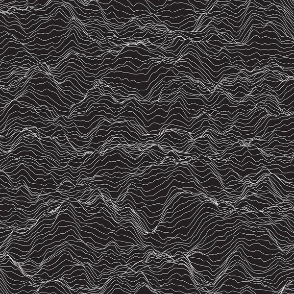 Vector Gestreepte Achtergrond Abstracte Lijngolven Geluidsgolf Oscillatie Funky Gekrulde Lijnen — Stockvector