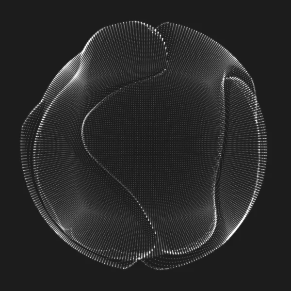 Sphère Abstraite Maille Blanche Vectorielle Sur Fond Sombre Carte Style — Image vectorielle