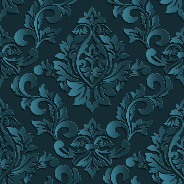 Vector Damast Naadloos Patroon Element Elegante Luxe Textuur Voor Wallpapers — Stockvector