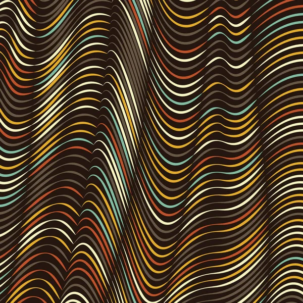 Vecteur Distordu Fond Lignes Colorées Bandes Flexibles Torsadées Comme Soie — Image vectorielle