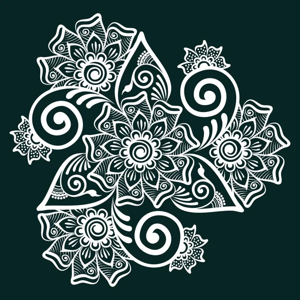 Vector Illustratie Van Mehndi Ornament Traditionele Indiaanse Stijl Sierbloemen Elementen — Stockvector