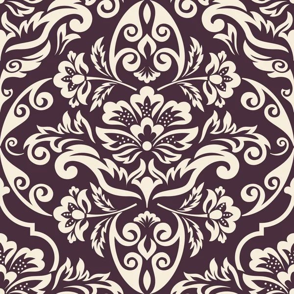 Wektor Damask Bezszwowy Element Wzorca Klasyczny Luksus Staromodny Ozdoba Damask — Wektor stockowy