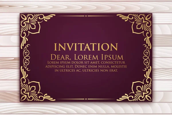 Invitation Cards Ethnic Arabesque Elements Arabesque Style Design Business Cards — Stock Vector