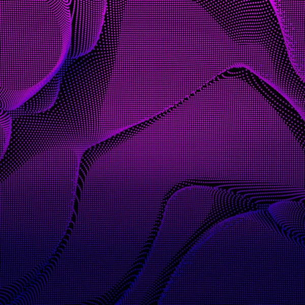 Vector Abstracto Violeta Colorido Distorsionado Plano Malla Sobre Fondo Oscuro — Archivo Imágenes Vectoriales