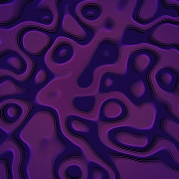 Vector Abstracto Violeta Colorido Distorsionado Plano Malla Sobre Fondo Oscuro — Vector de stock