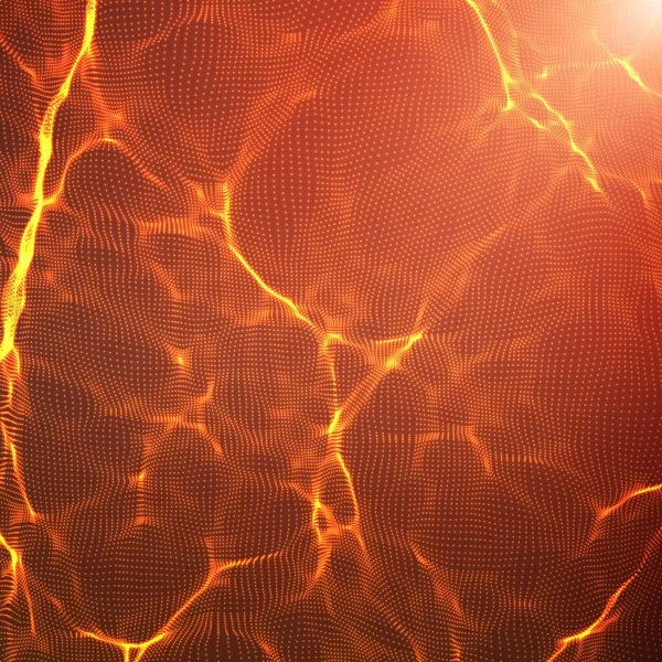 Абстрактный Вектор Красной Волны Точечный Массив Хаотические Световые Волны Технологический — стоковый вектор