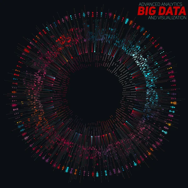 Μεγάλα Δεδομένα Κυκλική Πολύχρωμη Απεικόνιση Φουτουριστικό Infographic Αισθητικός Σχεδιασμός Πληροφορίας — Διανυσματικό Αρχείο