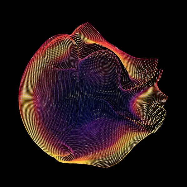 Esfera Malla Colorida Vector Abstracto Sobre Fondo Oscuro Tarjeta Estilo — Archivo Imágenes Vectoriales