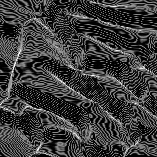 Векторний Смугастий Сірий Фон Абстрактні Лінійні Хвилі Звукові Коливання Хвиль — стоковий вектор