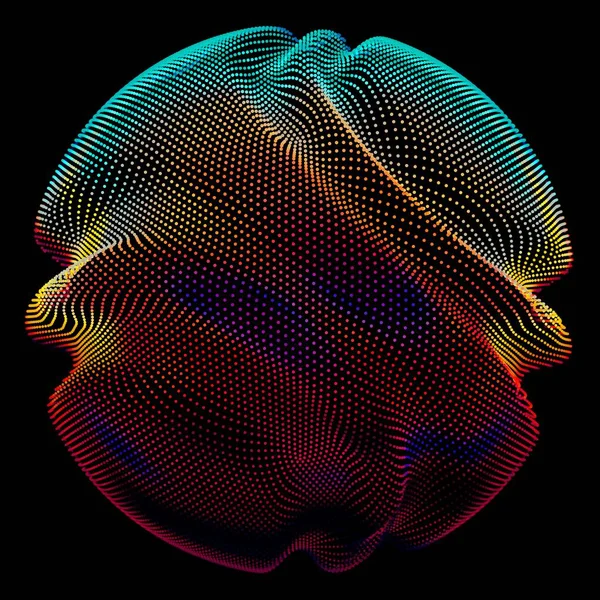Esfera Malla Colorida Vector Abstracto Sobre Fondo Oscuro Tarjeta Estilo — Archivo Imágenes Vectoriales