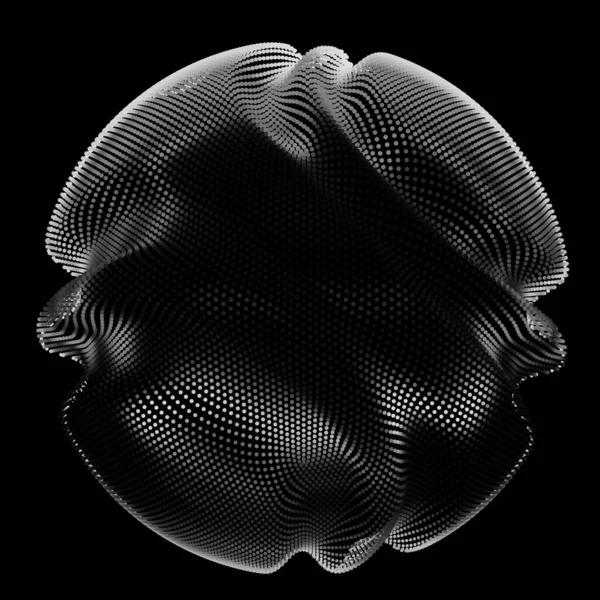 Sphère Maille Monochrome Vectoriel Abstrait Sur Fond Sombre Carte Style — Image vectorielle