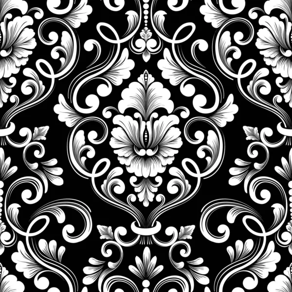 Vector Damask Element Model Fără Sudură Classical Lux Modă Veche — Vector de stoc