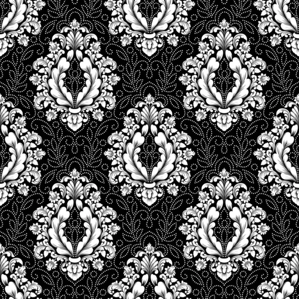 Vector Damask Seamless Pattern Background Classical Luxury Old Fashioned Damask — Stock Vector