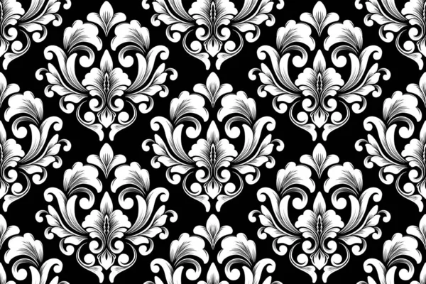 Vector Damask Seamless Pattern Background Classical Luxury Old Fashioned Damask — Stock Vector