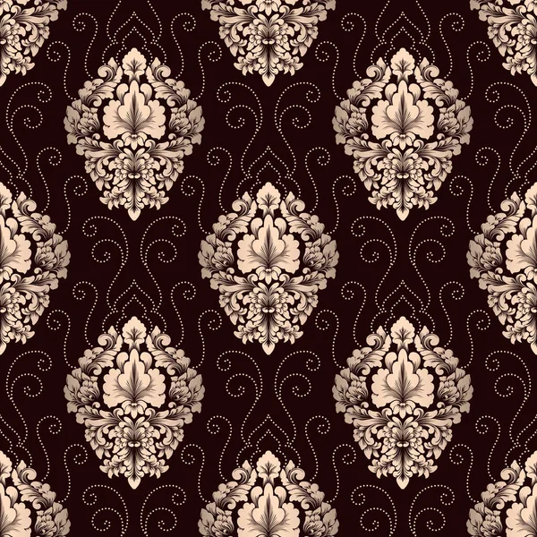 Vector Damassé Fond Motif Sans Couture Ornement Damassé Classique Luxe — Image vectorielle