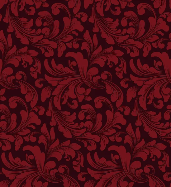 Vektör damaske desen elementi. Klasik lüks, eski moda İspanyol süsü, duvar kağıtları, tekstil ve ambalaj için kraliyet Victoria dönemi dikişsiz dokusu. Zarif çiçekli barok şablonu.