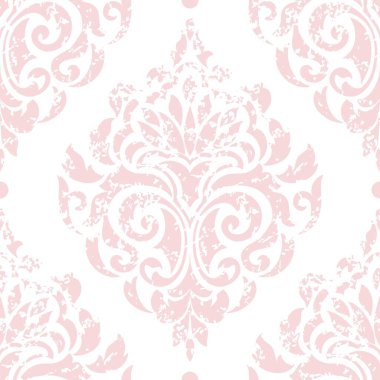Vektör damaske desen elementi. Klasik lüks, eski moda İspanyol süsü, duvar kağıtları, tekstil ve ambalaj için kraliyet Victoria dönemi dikişsiz dokusu. Zarif çiçekli barok şablonu.