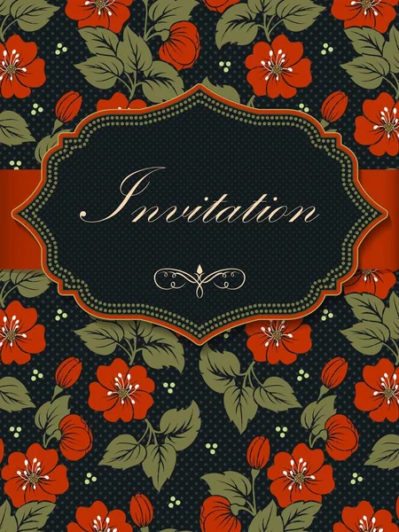 Πρόσκληση Γάμου Και Κάρτα Ανακοίνωσης Floral Background Artwork Κομψό Περίτεχνο — Διανυσματικό Αρχείο